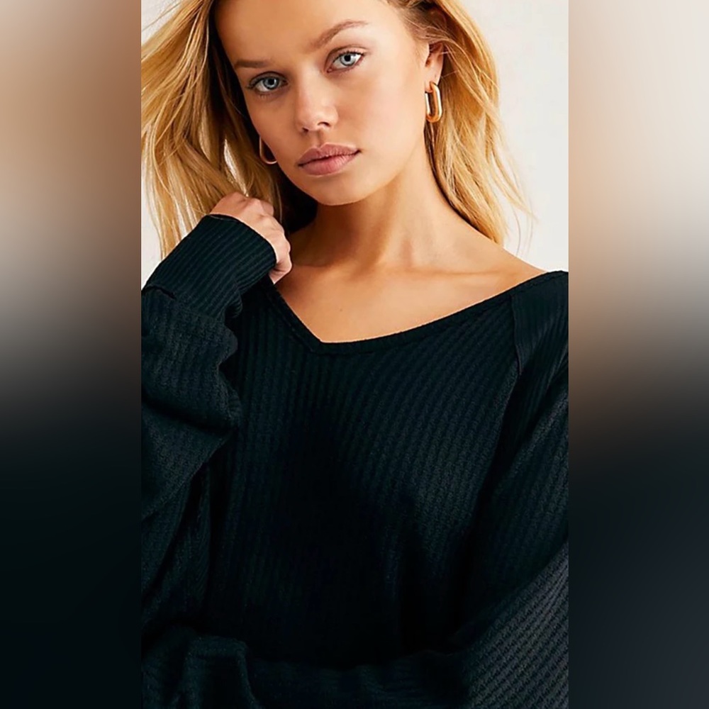 NWT Free People Santa Clara Oversized Thermal Shirt